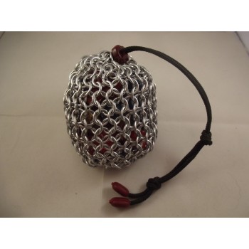 Large Silver Chainmaille Dice Bag