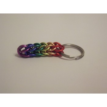 Rainbow Pride Aluminium Chainmaille Key Ring