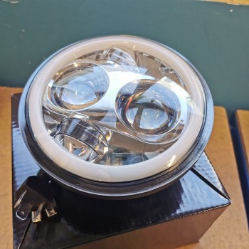 5 & 3/4" Headlight 3850 Lumen LED Single Headlamp DRL Halo Chrome