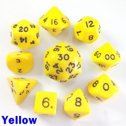 Opaque Yellow 10 Dice Set