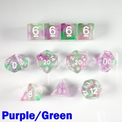 Storm Purple/Green 11 Dice Set