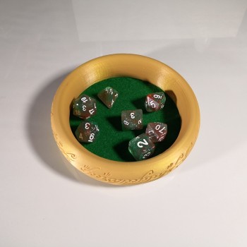 Dice Rolling Tray 3D Printed Elven Design Small