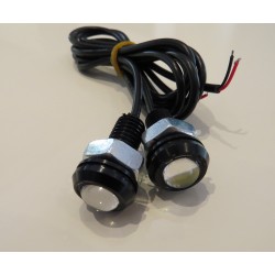 Individual LED Single DRL Side Marker DRLs Bright 3 to 5 Watt Powerful -  Pair Black