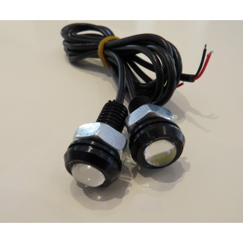Individual LED Single DRL Side Marker DRLs Bright 3 to 5 Watt Powerful -  Pair Black