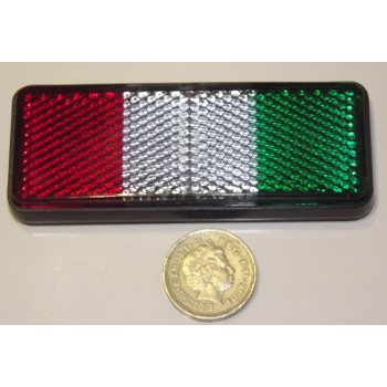 Italian Flag Reflector - Alfa Romeo Aprilia Benelli Fiat Guzzi Ducati Gilera Piaggio