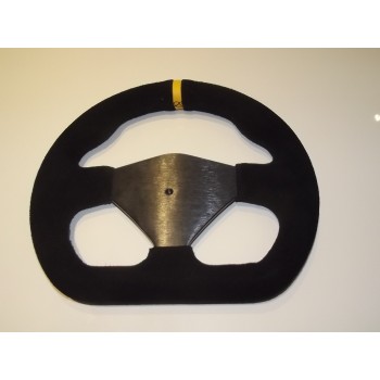 Steering Wheel 255mm 10" Suede Finish Blank Centre - Black